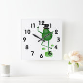 Dancing Frosch Clock Quadratische Wanduhr (Zuhause)