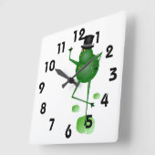 Dancing Frosch Clock Quadratische Wanduhr (Winkel)