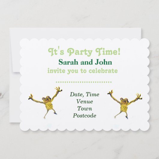 Dancing Frosch Party Einladung (Vorderseite)