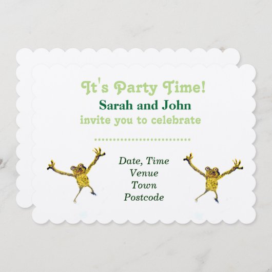 Dancing Frosch Party Einladung (Vorne/Hinten)