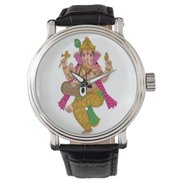 Dancing Ganesha Clock Armbanduhr (Vorderseite)