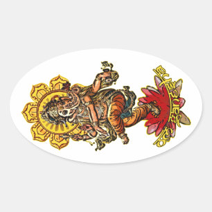 DANCING GANESHA   Erstellen Sie Ihren eigenen Hint Ovaler Aufkleber