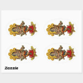 DANCING GANESHA | Erstellen Sie Ihren eigenen Hint Ovaler Aufkleber (Blatt)