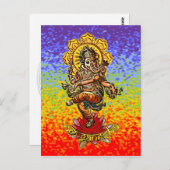 DANCING GANESHA | Kirschfarben Postkarte (Vorne/Hinten)