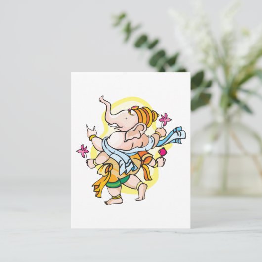 Dancing Ganesha Postkarte (Stehend Vorderseite)