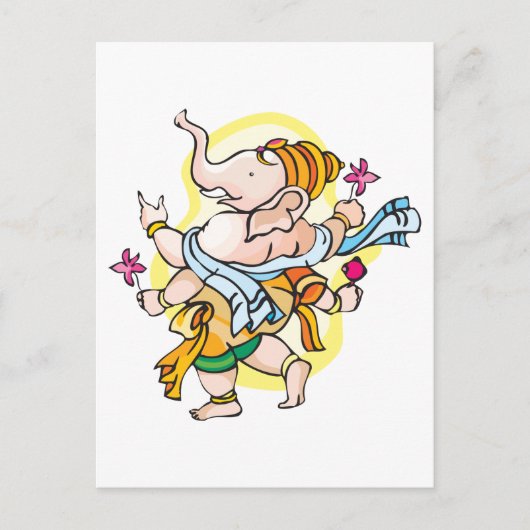 Dancing Ganesha Postkarte (Vorderseite)