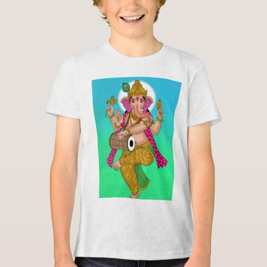 Dancing Ganesha T-Shirt Tri-Blend Shirt (Vorderseite)
