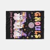 Dancing Ghost Ghouls Just Wanna Have Fun Halloween Fleecedecke (Vorderseite (Horizontal))