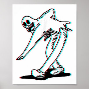 Dancing Ghost Spooky Koko Clown Glitch Retro G Poster
