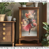 Dancing Ginger Tabby Cat Ballerina DK2R Decoupage Seidenpapier