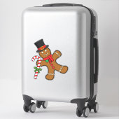 Dancing Gingerbread Man Aufkleber (Koffer)