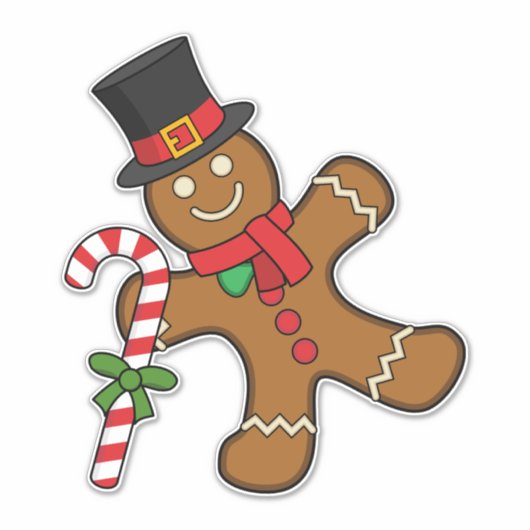 Dancing Gingerbread Man Aufkleber (Vorderseite)