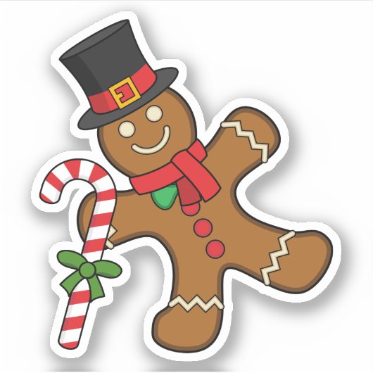 Dancing Gingerbread Man Aufkleber (Vorderseite)