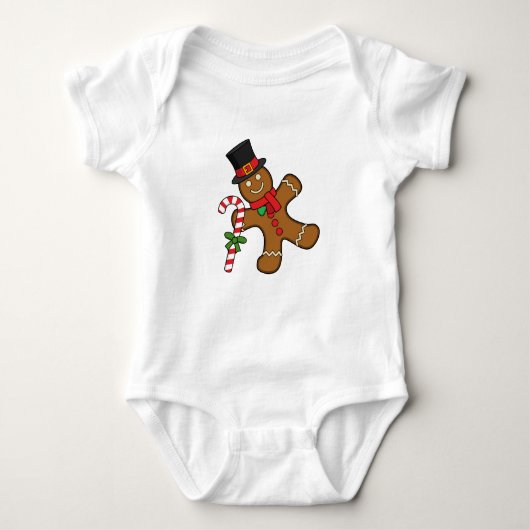 Dancing Gingerbread Man Baby Strampler (Vorderseite)