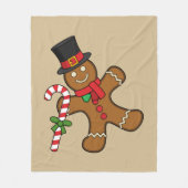 Dancing Gingerbread Man Fleecedecke (Vorderseite)
