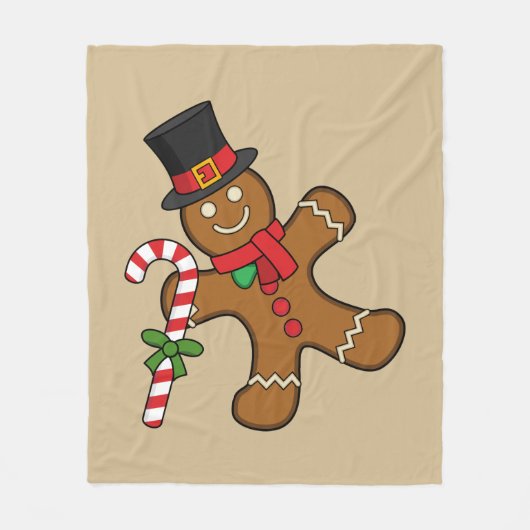 Dancing Gingerbread Man Fleecedecke (Vorderseite)