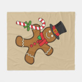 Dancing Gingerbread Man Fleecedecke (Vorderseite (Horizontal))