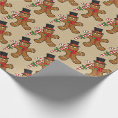 Dancing Gingerbread Man Geschenkpapier (Ecke)