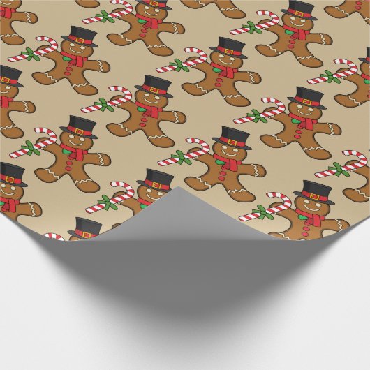 Dancing Gingerbread Man Geschenkpapier (Ecke)