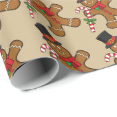 Dancing Gingerbread Man Geschenkpapier (Rolleneckpunkt)