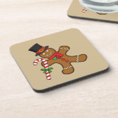 Dancing Gingerbread Man Getränkeuntersetzer (Linke Seite)