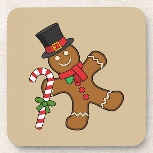 Dancing Gingerbread Man Getränkeuntersetzer (Vorderseite)
