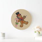 Dancing Gingerbread Man Große Wanduhr (Zuhause)