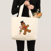Dancing Gingerbread Man Jumbo Stoffbeutel (Vorderseite (Produkt))