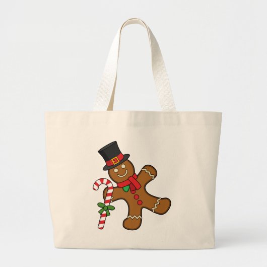 Dancing Gingerbread Man Jumbo Stoffbeutel (Vorne)