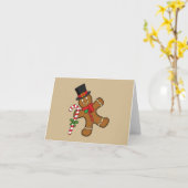Dancing Gingerbread Man Karte (Gelbe Blume)