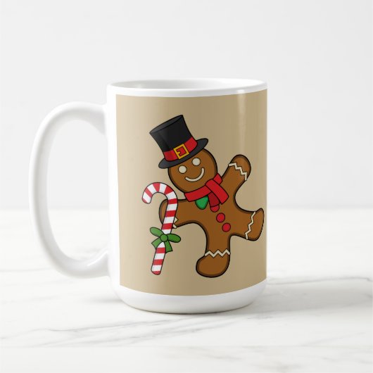 Dancing Gingerbread Man | Name oder Text hinzufüge Kaffeetasse (Links)