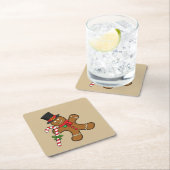 Dancing Gingerbread Man Rechteckiger Pappuntersetzer (Vor Ort)