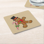 Dancing Gingerbread Man Rechteckiger Pappuntersetzer (angewinkelt)