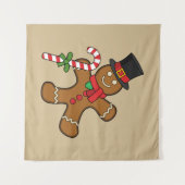 Dancing Gingerbread Man Wandteppich (Vorderseite (Horizontal))