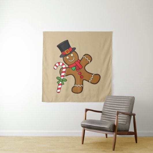 Dancing Gingerbread Man Wandteppich (Beispiel)
