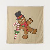 Dancing Gingerbread Man Wandteppich (Vorderseite)