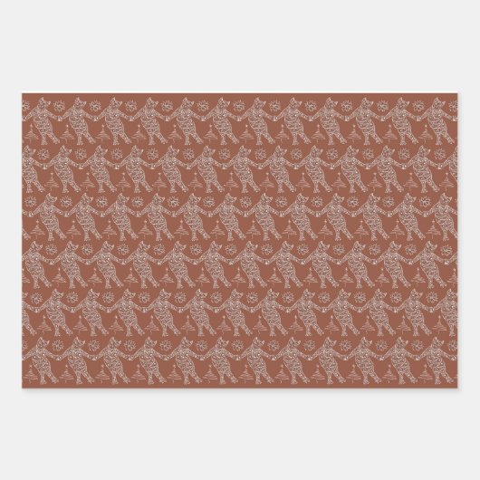 Dancing Gingerbrot Katzen Geschenkpapier Set (Vorderseite 2)