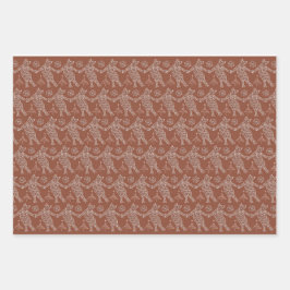 Dancing Gingerbrot Katzen Geschenkpapier Set