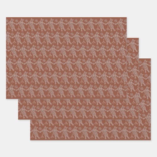 Dancing Gingerbrot Katzen Geschenkpapier Set (Set)