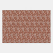 Dancing Gingerbrot Katzen Wrapping Paper Geschenkpapier Set (Vorderseite)