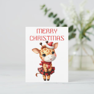Dancing Giraffe Calf - Weihnachtskarte Feiertagskarte