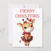 Dancing Giraffe Calf - Weihnachtskarte Feiertagskarte (Vorderseite)