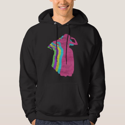 Dancing Girl 80s Colors 1980s Hoodie (Vorderseite)