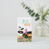 Dancing Girls Retro Vinyl Pop Dots Artist Business Visitenkarte (Stehend Vorderseite)