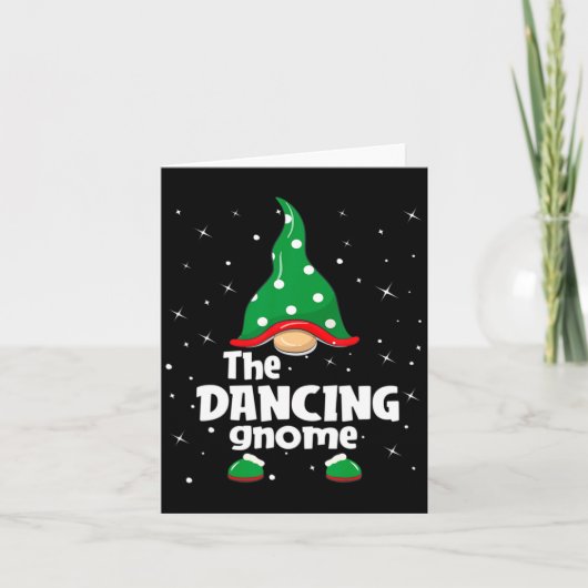 Dancing Gnome Family Matching Christmas Funny Paja Karte (Vorderseite)