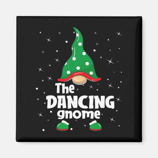 Dancing Gnome Family Matching Christmas Funny Paja Magnet (Vorne)