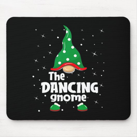 Dancing Gnome Family Matching Christmas Funny Paja Mousepad (Vorne)