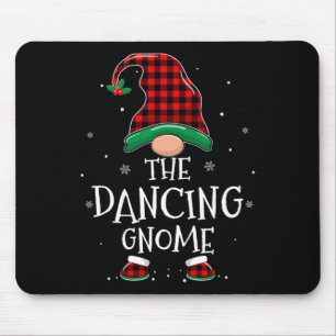 Dancing Gnome Xmas Familie Matching Karierte Weihn Mousepad