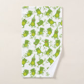 Dancing Green Frogs Badhandtuch Set (Handtuch)