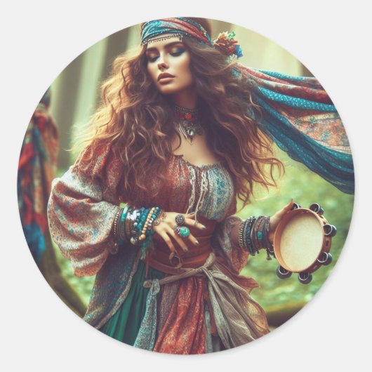 DANCING GYPSI RUNDER AUFKLEBER (Vorderseite)